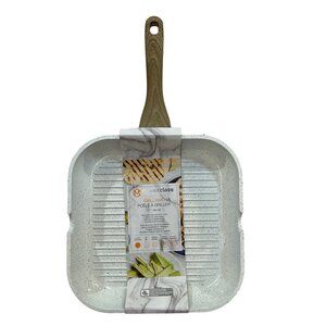 Master Class Grill Pan 11" Cast Aluminum Non-Stick‎ Wood-Effect Handle New